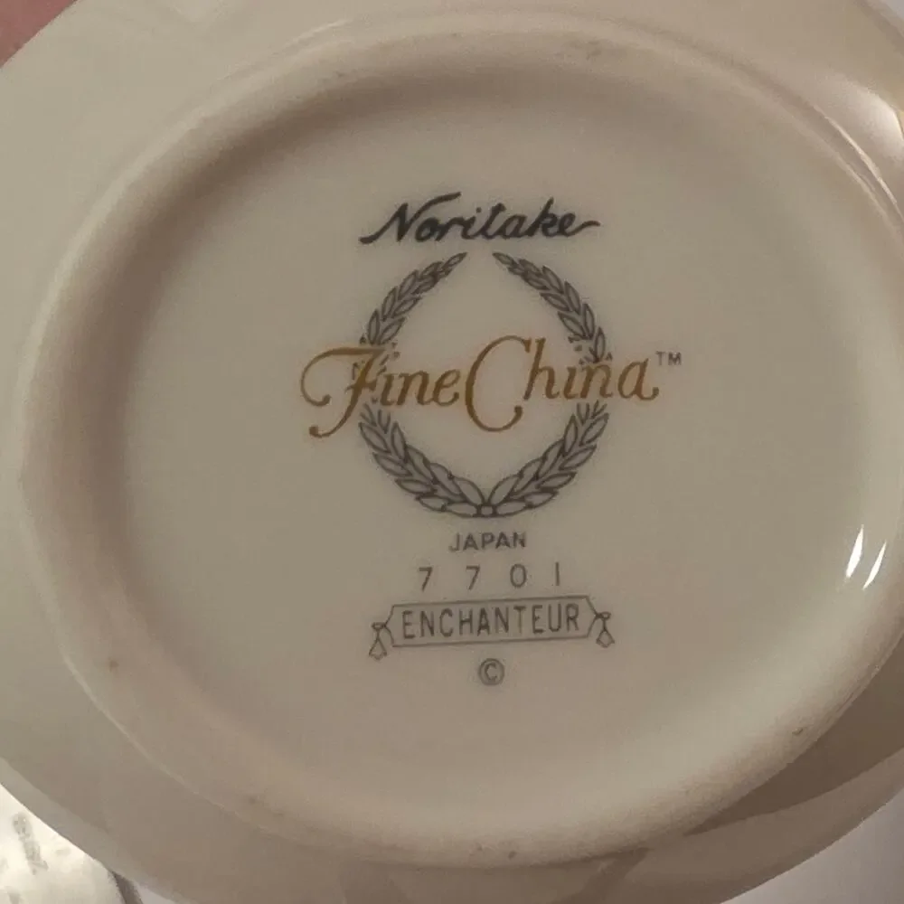 Vintage Noritake Enchanteur 7701 Creamer Sugar‎ Bowl Set Fine China Japan